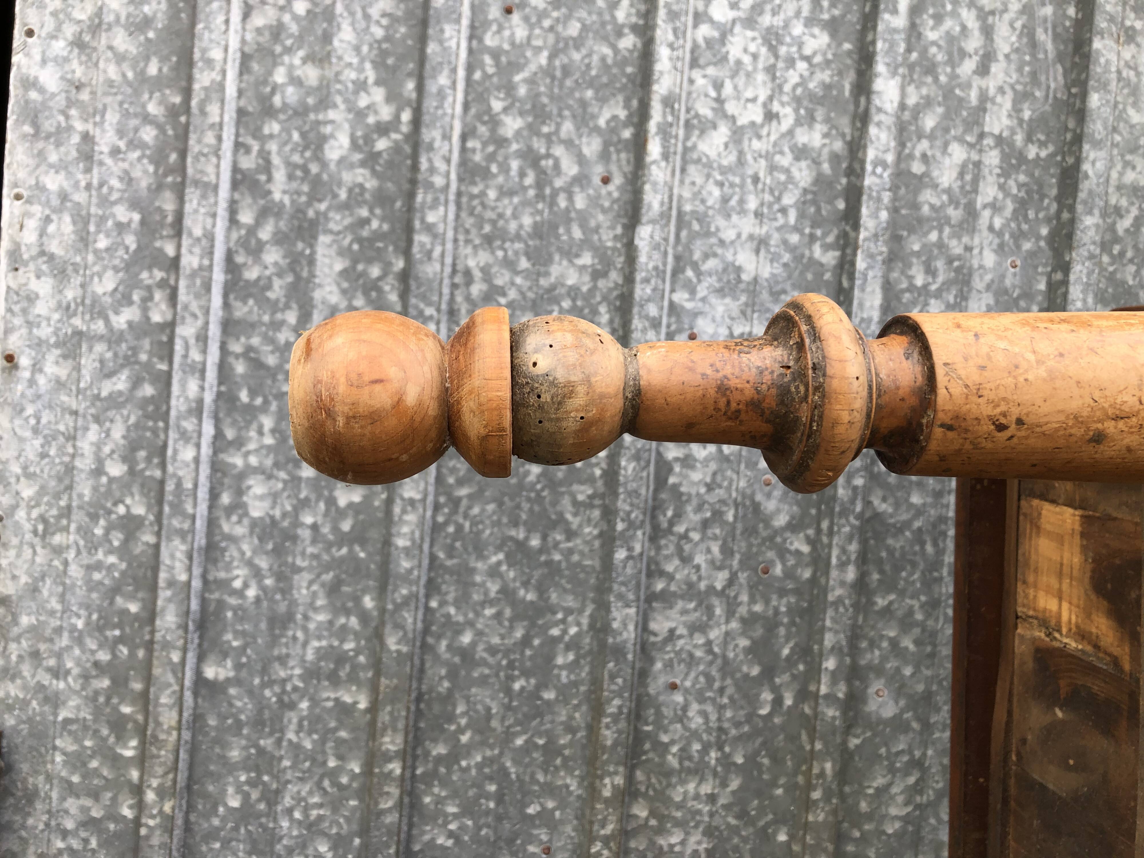 Antique cherry farmhouse table with 2 drawers and 1 pull-out