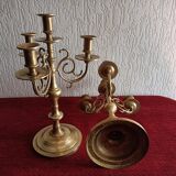 Pair of bronze candlesticks, 5 branches, half XXth period.