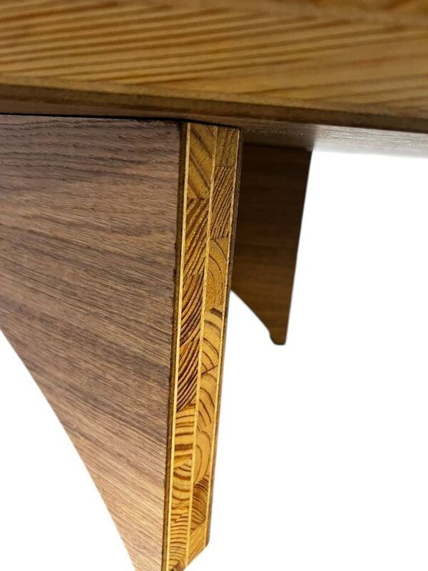 Table basse ovale rétro en bois