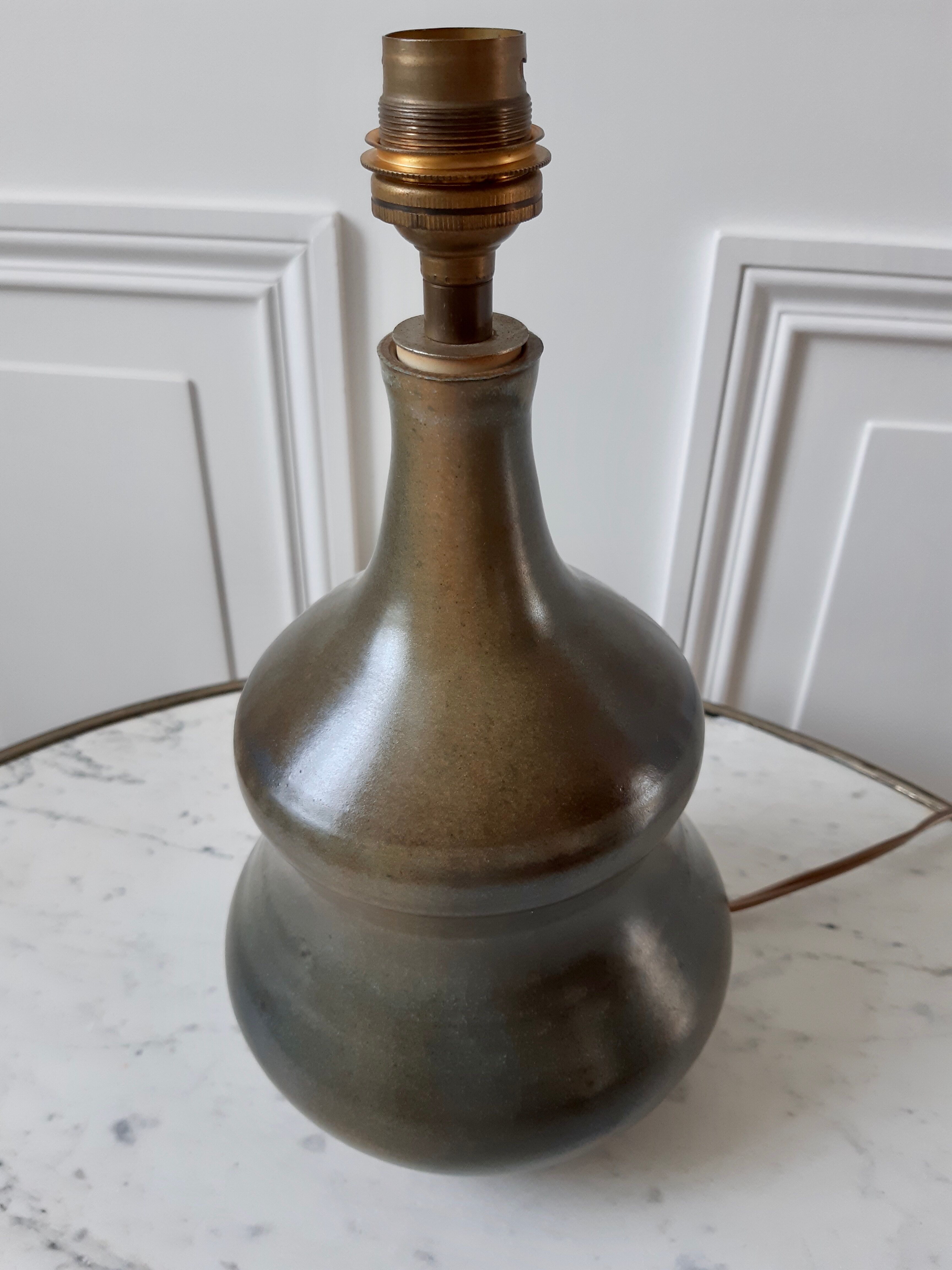 Handmade 70s sandstone lamp in France