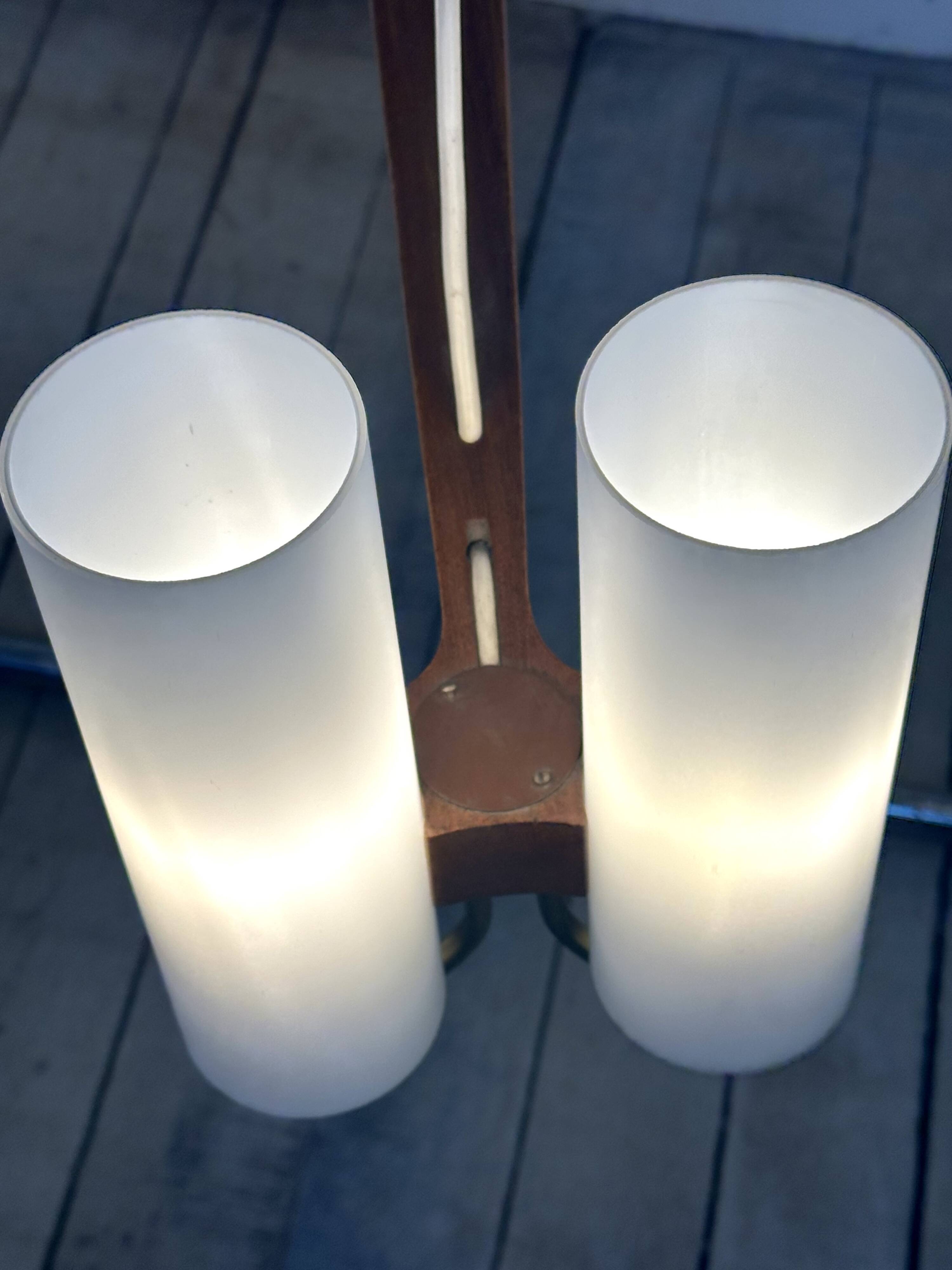 vintage Scandinavian chandelier 10 lights Östen Kristiansson for Luxus 1960s