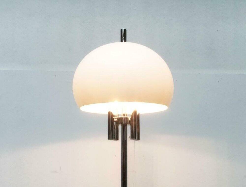 Italian space-style floor lamp from the 1960s with a stone base.