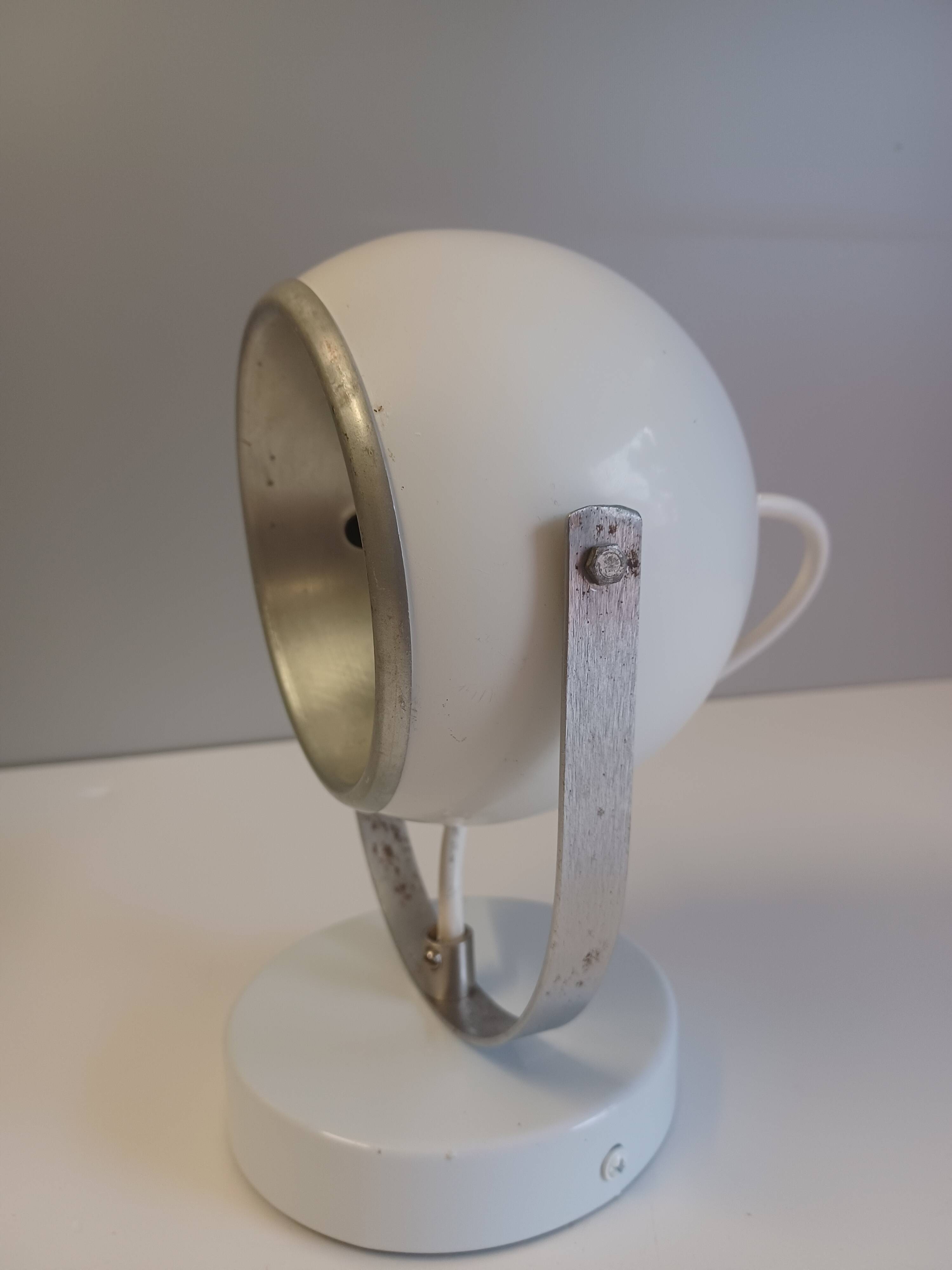 Wall lamp - Eye Ball - Space Age - Glossy White - 1970