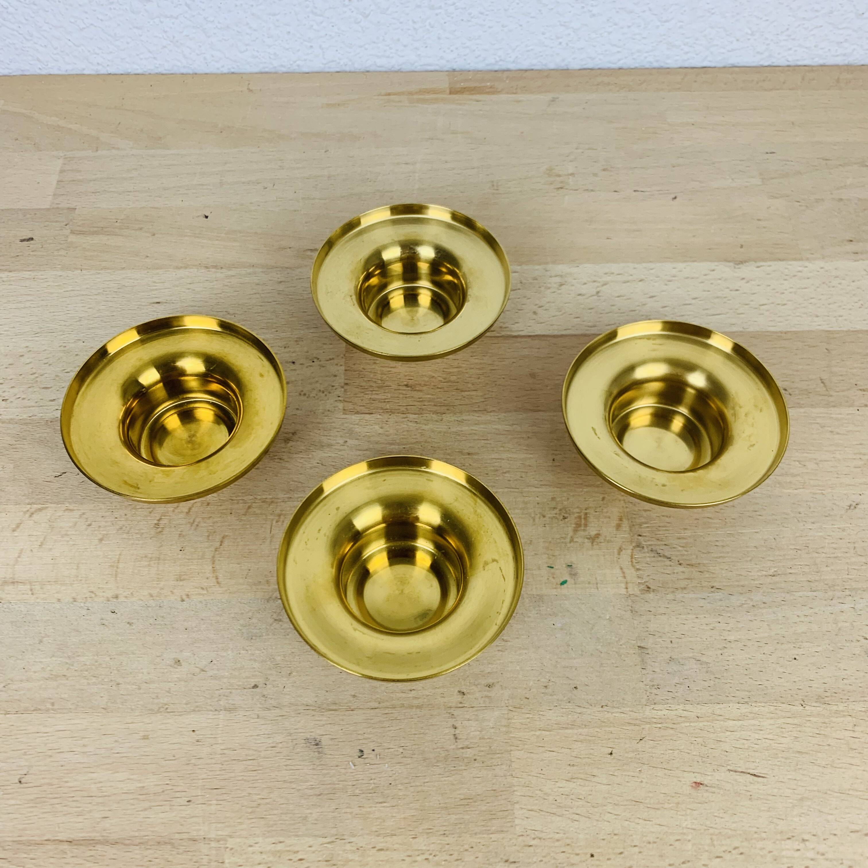 4 bougeoirs laiton doré