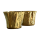 Pair of Kasper Mobach vases in pottery with golden glaze from the 1990s.