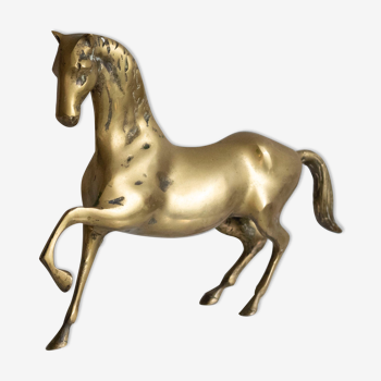Vintage golden brass horse