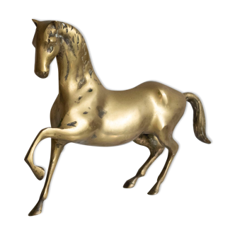 Vintage golden brass horse