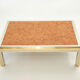 Coffee table chrome brass red marble Romeo Rega 1970