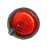 Fat Lava Pottery Ceramic Ashtray Bright Red Plem Vintage 13cm