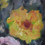 Painting Still Life Bouquet Flowers Oil on Panel