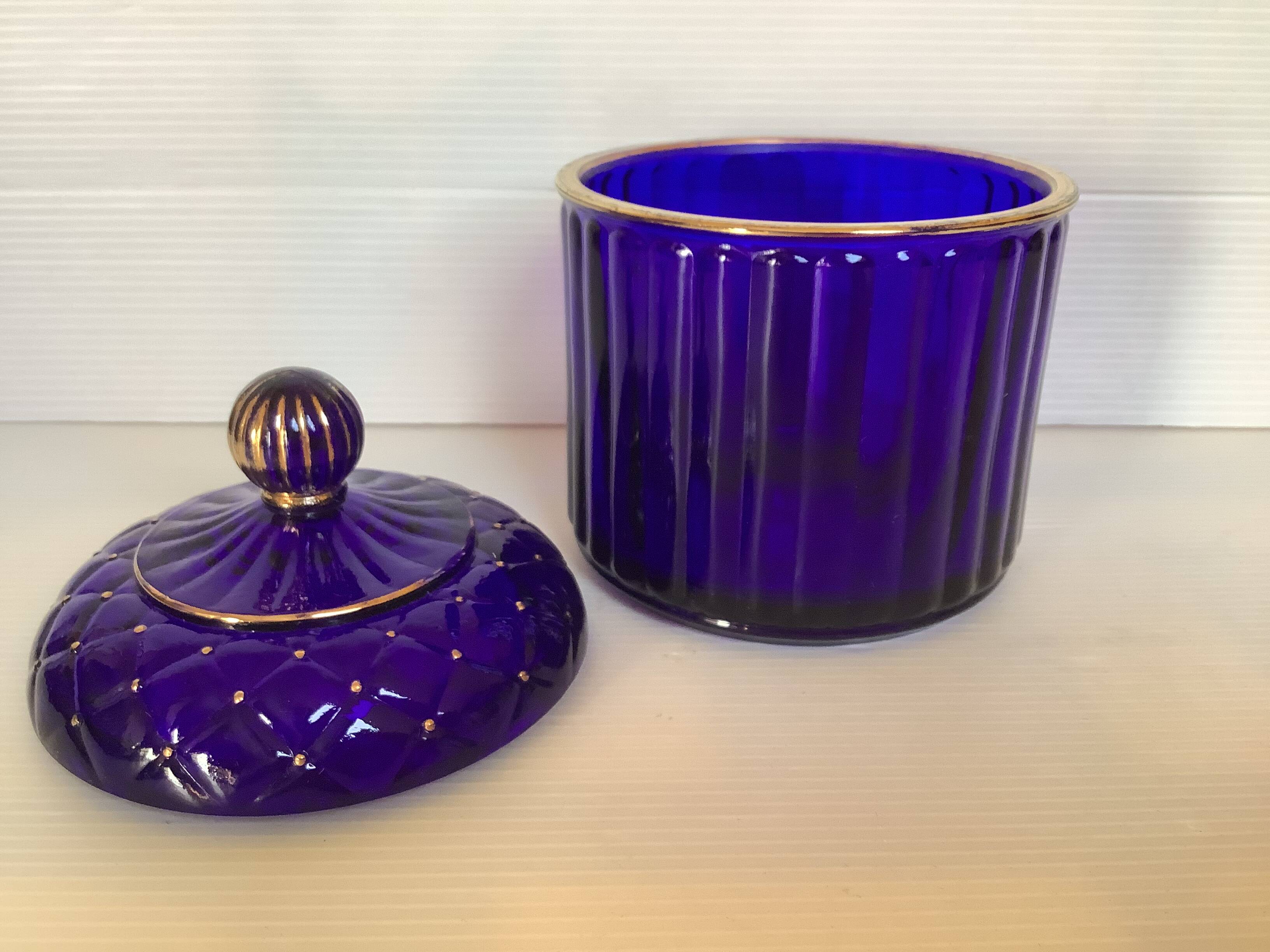 Cobalt blue and gold pot box