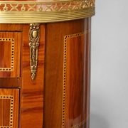 Pair of Bedside Tables / Salon in Marquetry Transition Style Louis XV/Louis XVI