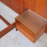 With suspended nightstands vintage teak bed