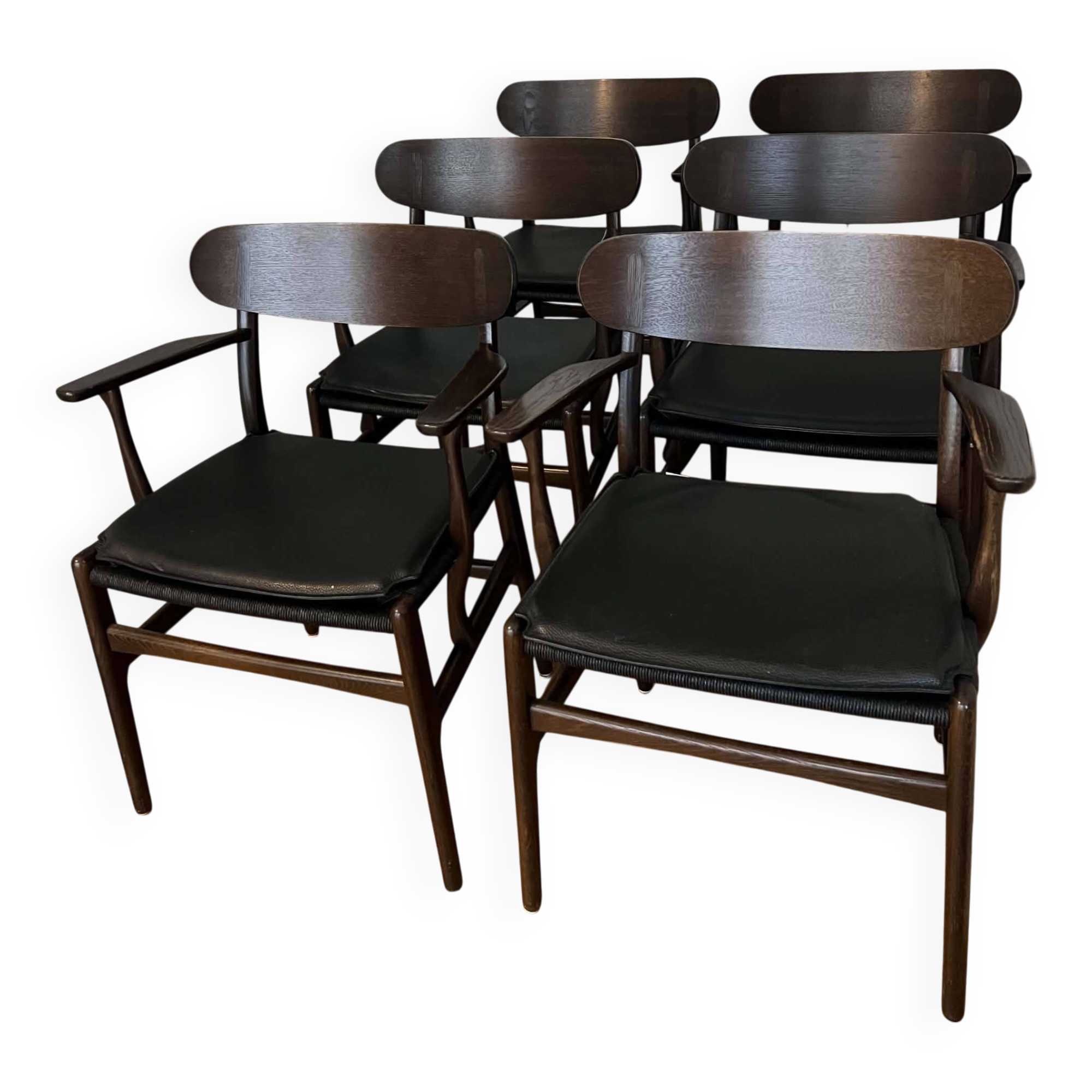 Ensemble complet de chaises de salle à manger CH 26 Wegner