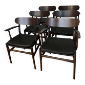 Complete set of CH 26 Wegner dining chairs