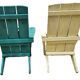 Pair of antique painted wooden garden chairs