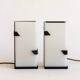 Pair of modernist metal wall lights with perspex diffuser, 1950s/1960s