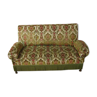 Vintage velvet flowers fringed sofa