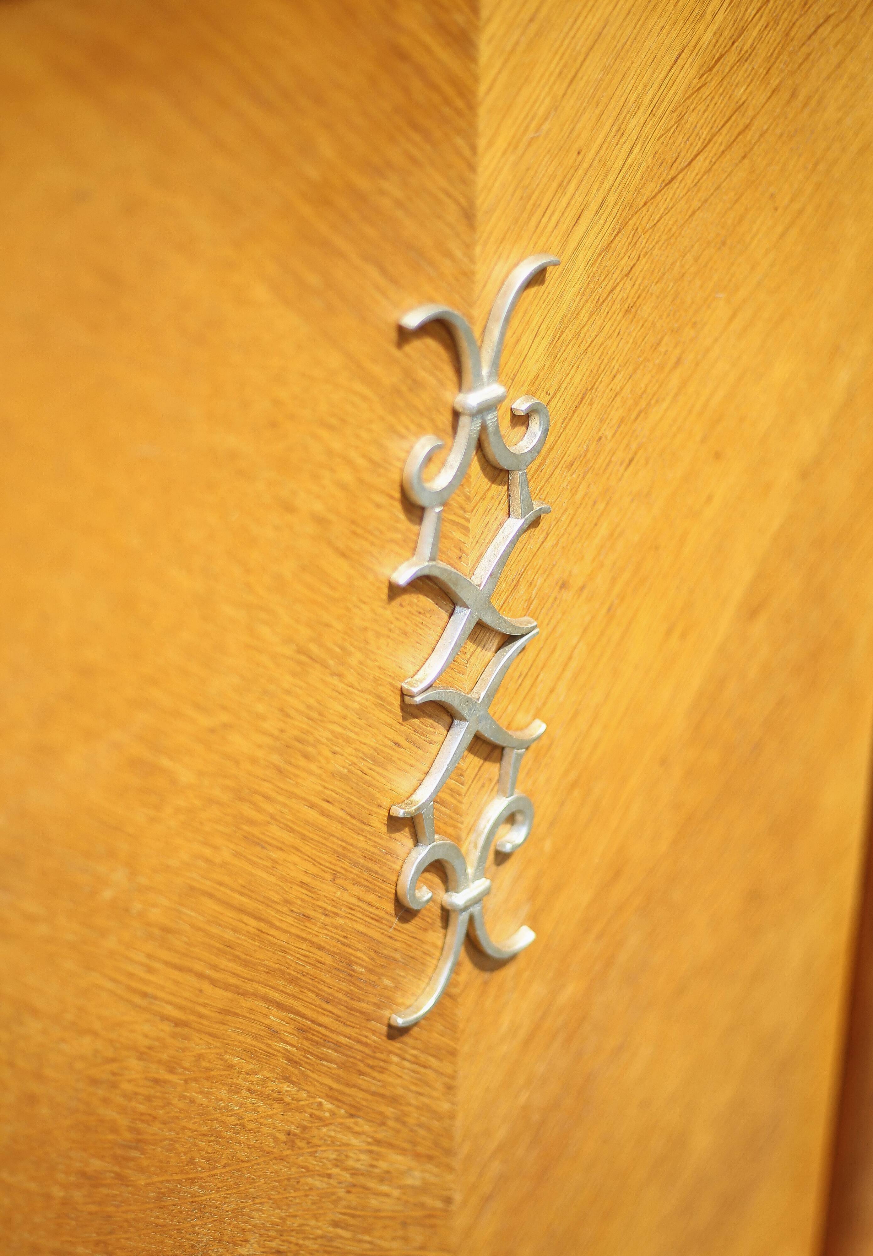 Vintage wooden sideboard, 1-door sideboard with compass feet, storage unit, small chest