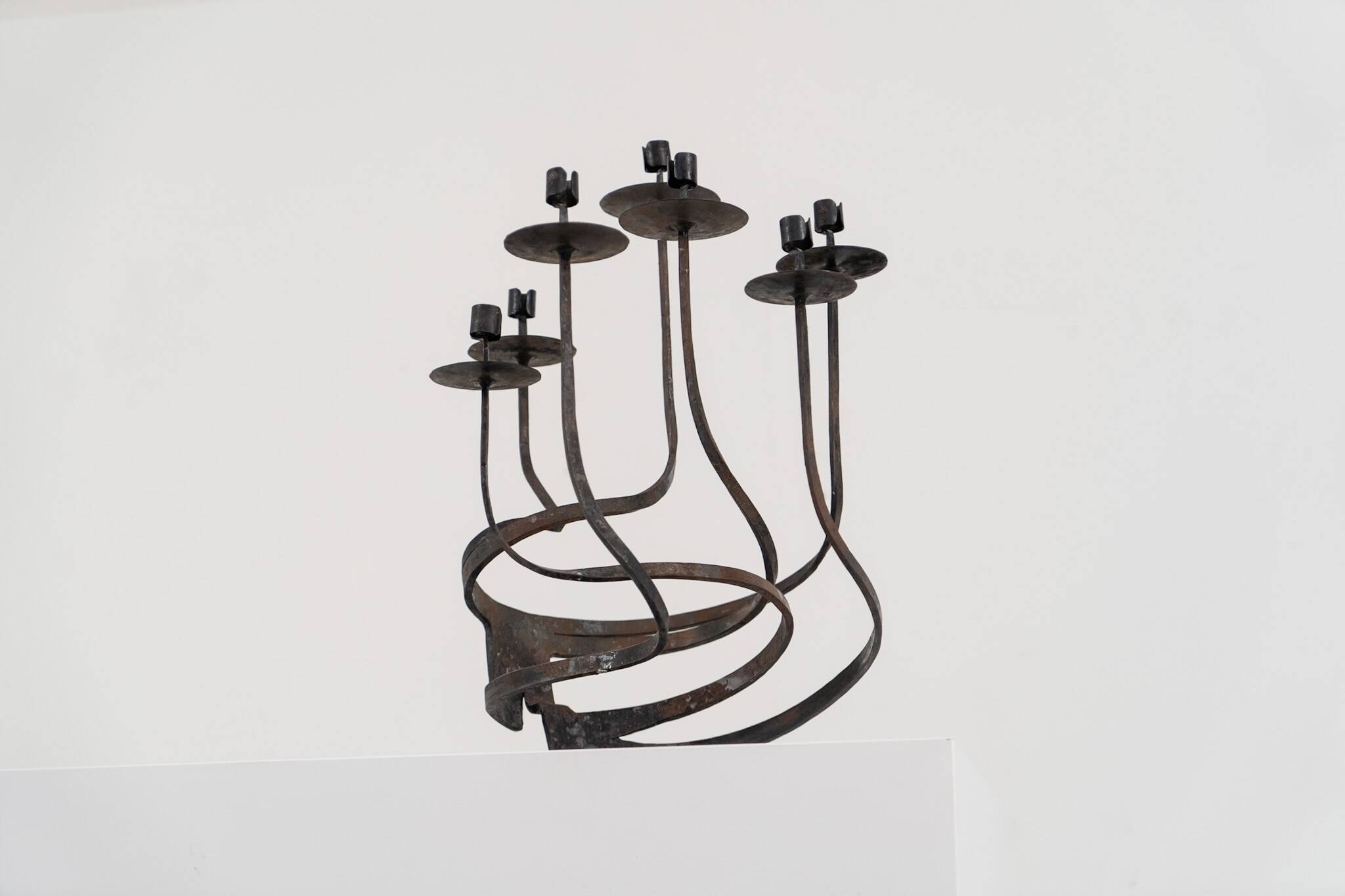 Brutalist candelabra in the manner of Jean Touret
