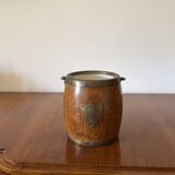 Mid-century brown oak ice bucket, Italy 1950s