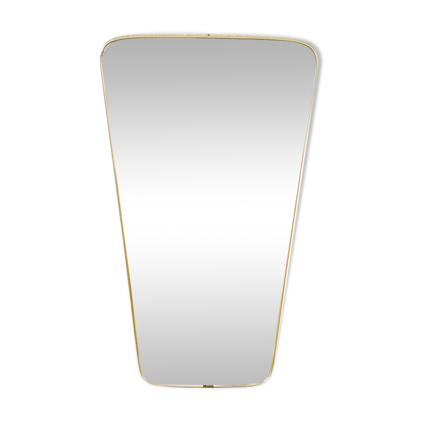 Italian asymmetrical wall mirror framed in brass 1960s Italy