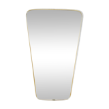 Italian asymmetrical wall mirror framed in brass 1960s Italy