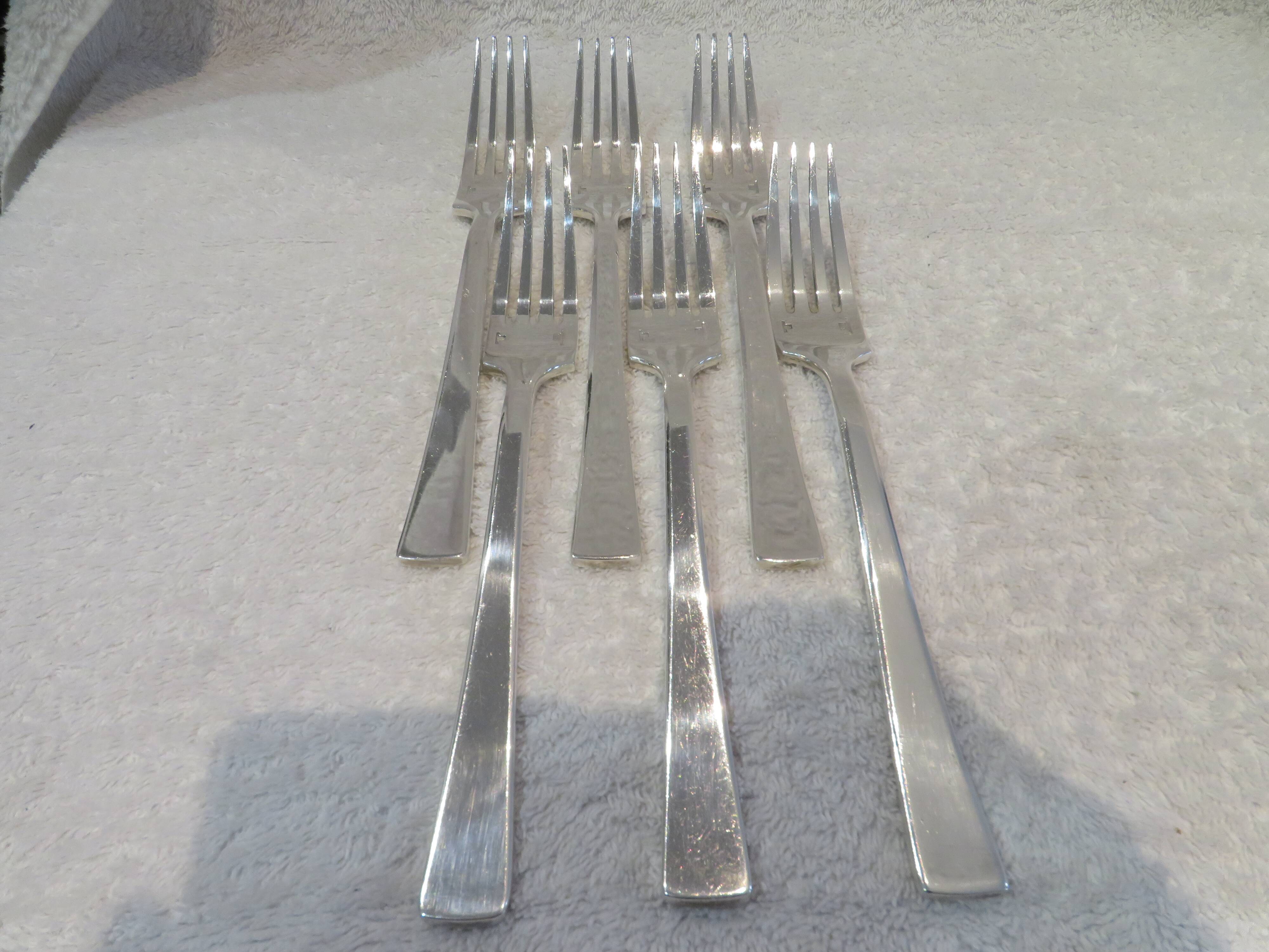 6 silver plated table forks Christofle Concorde 20.7cm