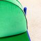 Souvignet armchair reupholstered in green velvet