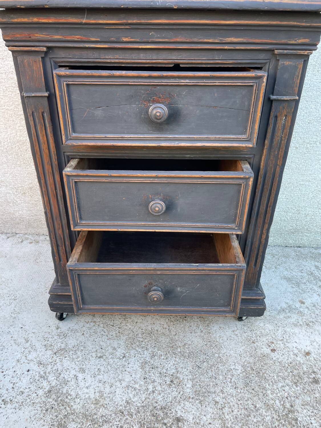 Small occasional console bedside cabinet in old Napoleon oak