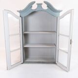 Grey painted hanging glass cabinet in gustavian style from around 1820.
