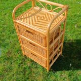 Vintage rattan chest of drawers