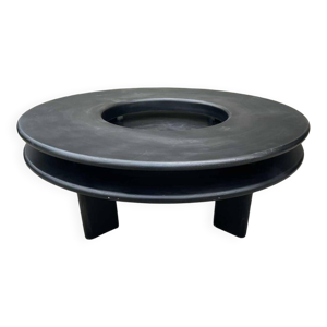 Table basse ronde noire