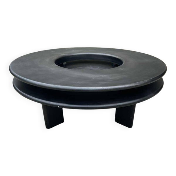 Table basse ronde noire