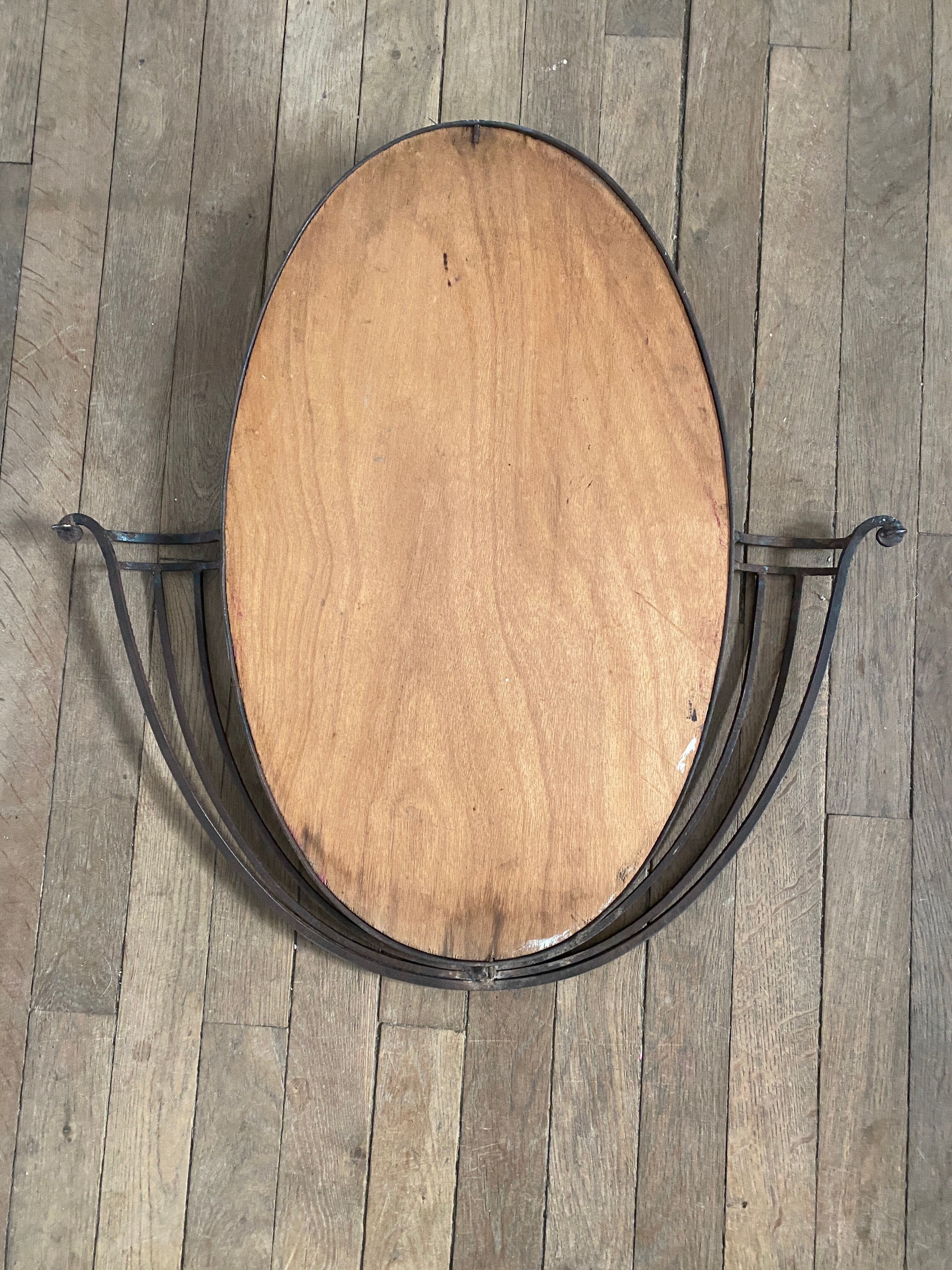 Art Deco wrought iron mirror 72x74cm