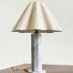 Vintage marble table lamp with linen shade