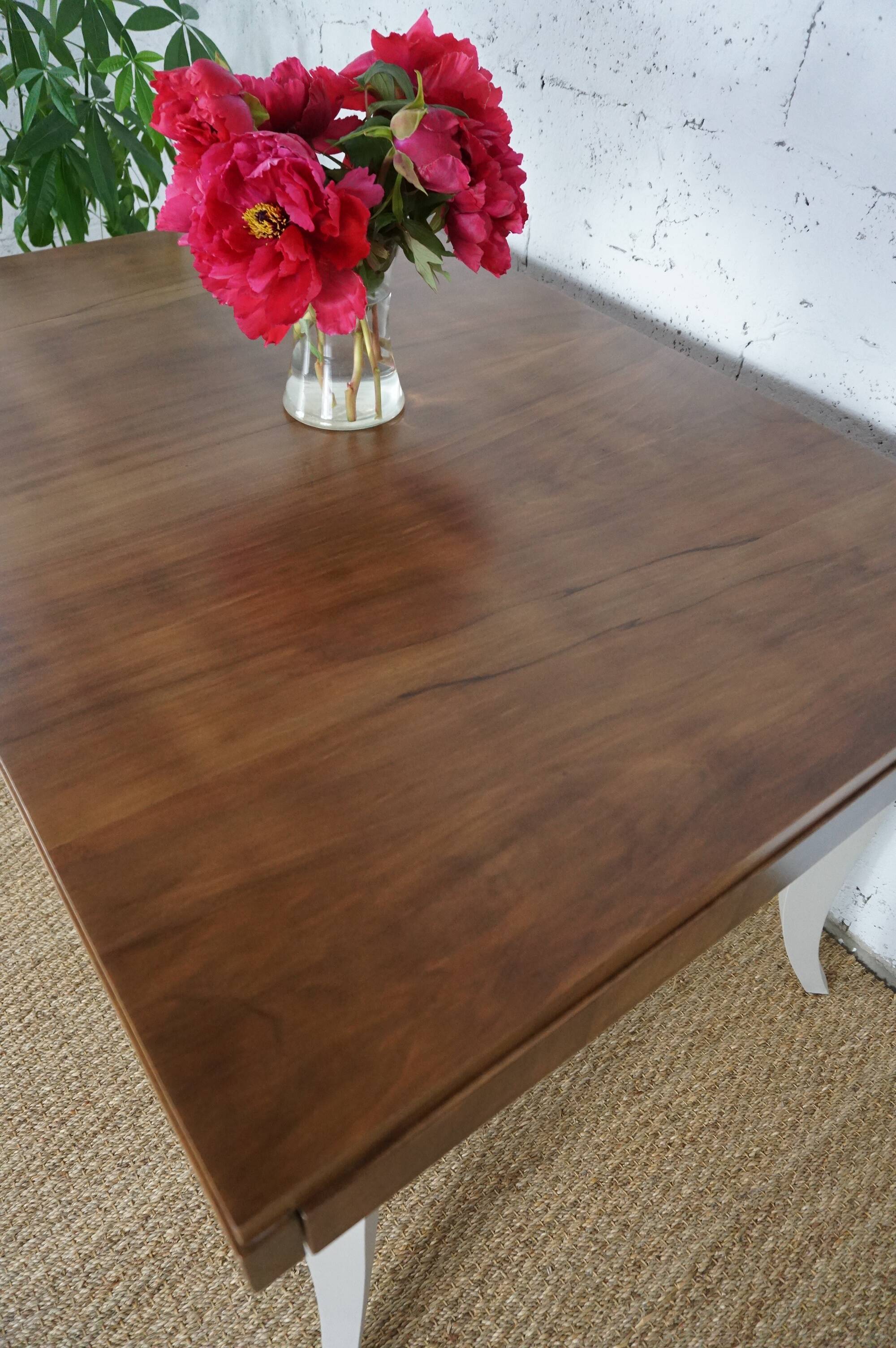 Dining table with art deco extensions revamped curved legs