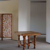 Square dining room/office table from the 19th century, baroque, Danish cabinetmaker.