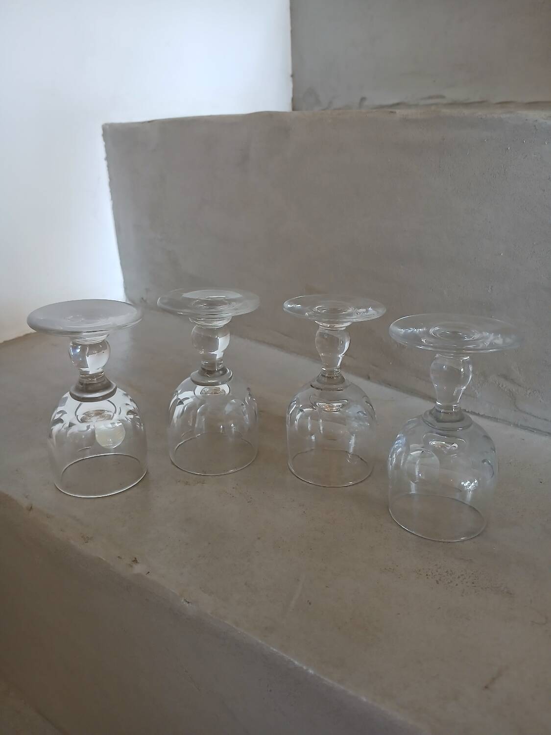 4 antique liqueur glasses