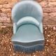 Fauteuil crapaud velours bleu