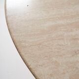 Round travertine dining table