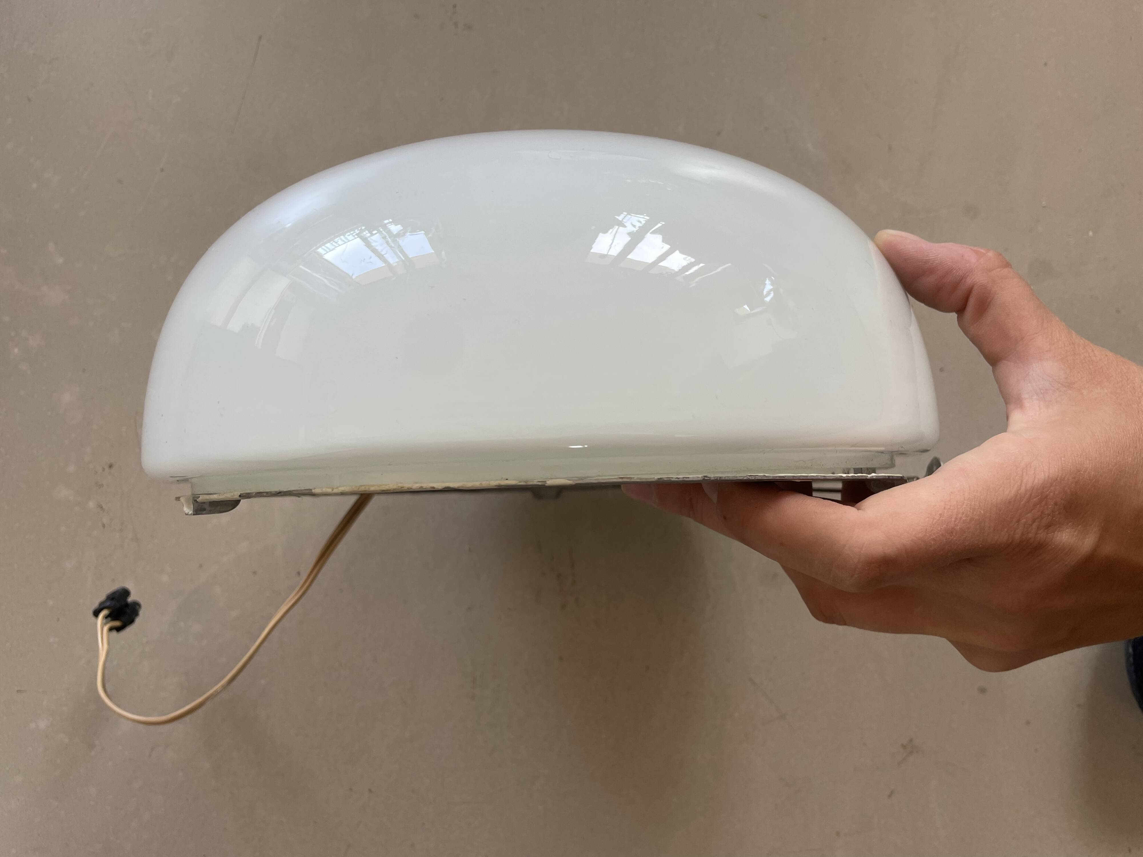 Large opaline wall or ceiling light D24cm