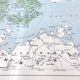 Old map Denmark Iceland Scandinavia 43x43cm from 1950