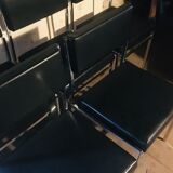Lot de 6 chaises design en cuir années 70