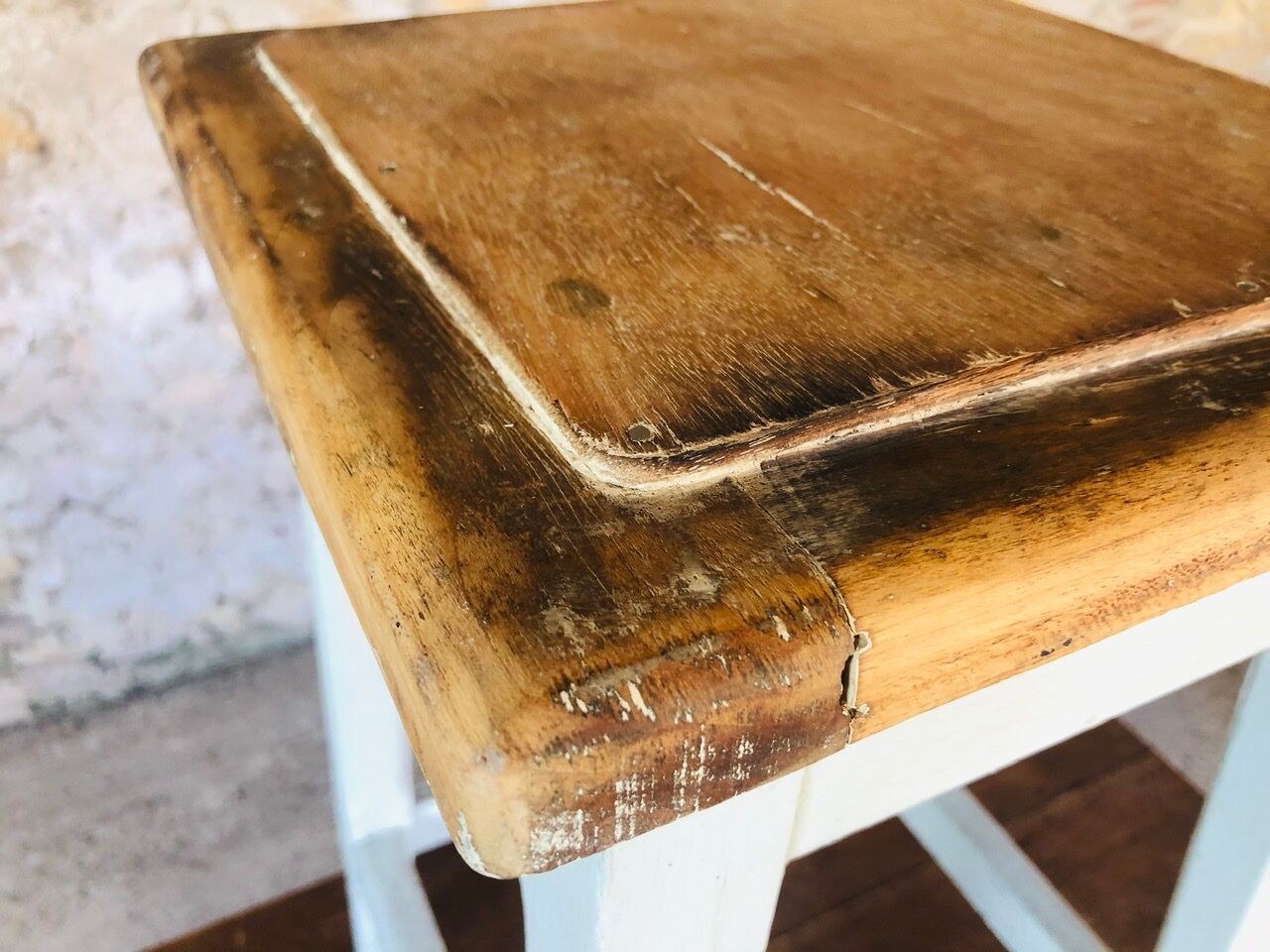 Vintage oak farmhouse stool Circa 50