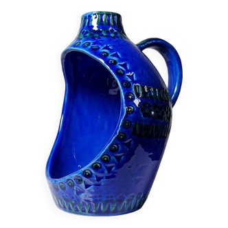 Bitossi Rimini Blue 50s Ceramic Candle Holder Lantern by Aldo Londi