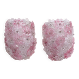 Set of 2 Murano Wall Light Pink Flower by Seguso, 1970