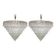 Set of 2 Clear Triedro Murano Glass Chandelier in Venini Style