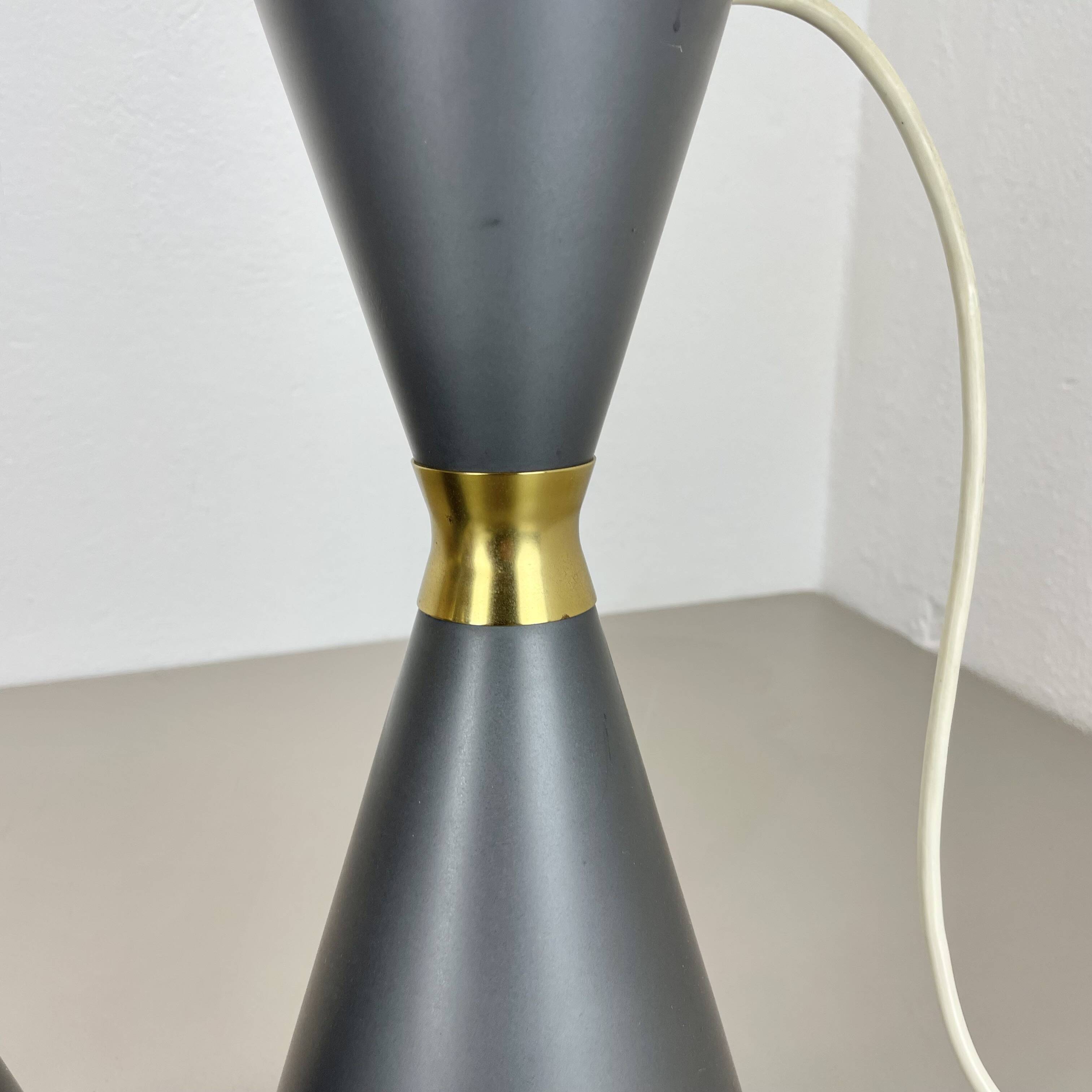Set of 2 diabolo stilnovo style metal hanging light, bag turgi, switzerland 1950