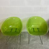 Green plexi chairs
